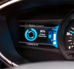 2017 Ford Fusion Energi, gauges, Brake Coach