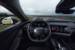 The steering wheel of the Dodge Charger is performance oriented and technical in feel, with a heated flat top/flat bottom design, and includes paddle shifters to manage regenerative braking and a PowerShot button — located on the front of the wheel for quick access — for the Charger Daytona Scat Pack and R/T.