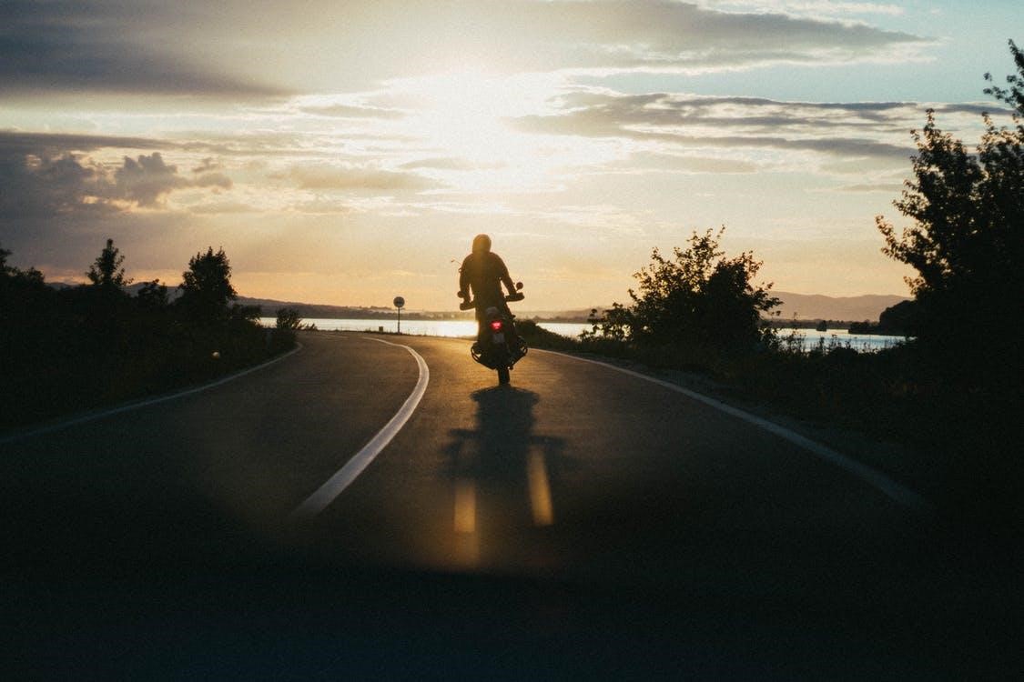 Sunset motorcycle ride