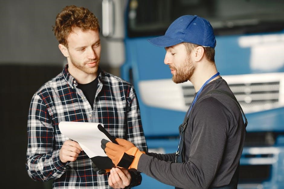 An inspector documenting a commercial trailer during an appraisal